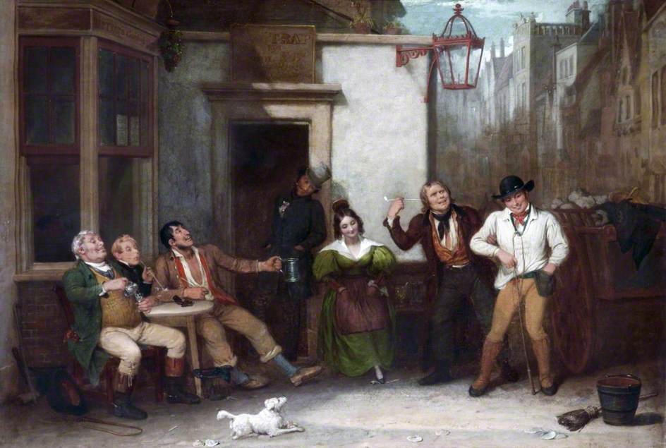 The Progress of Intemperance: The Invitation to Drink, vintage artwork by Edward Villiers Rippingille, A3 (16x12") Poster Print