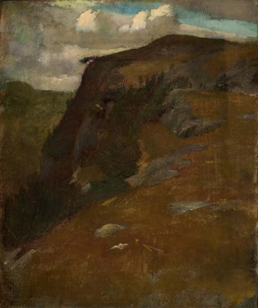 Afternoon, Autumn, Paradise Rocks Viewed from Top of Ridge, Newport, Rhode Island, vintage artwork by John La Farge, 12x8" (A4) Poster