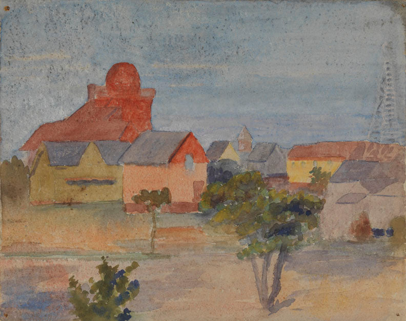 Landscape with Buildings and Windmill by Thomas P. Anshutz,A3(16x12")Poster