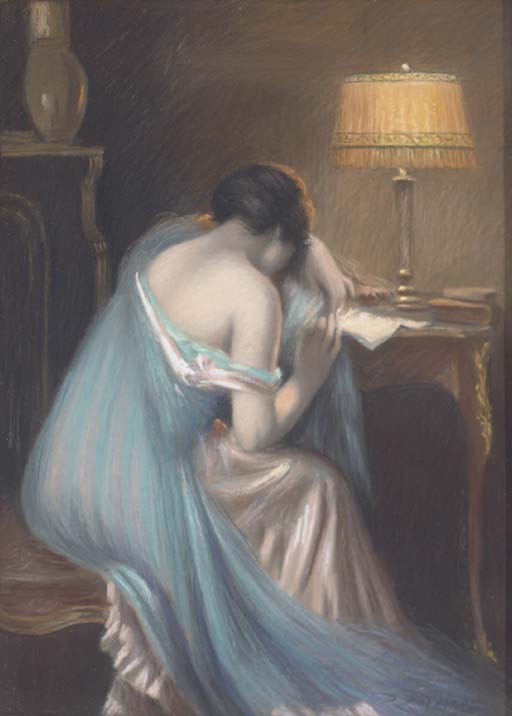 Missing A Loved One, vintage artwork by Delphin Enjolras, 12x8" (A4) Poster