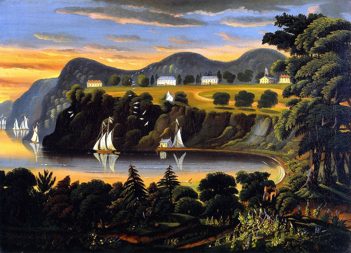 View of the Hudson River at West Point, vintage artwork by Thomas Chambers, A3 (16x12") Poster Print
