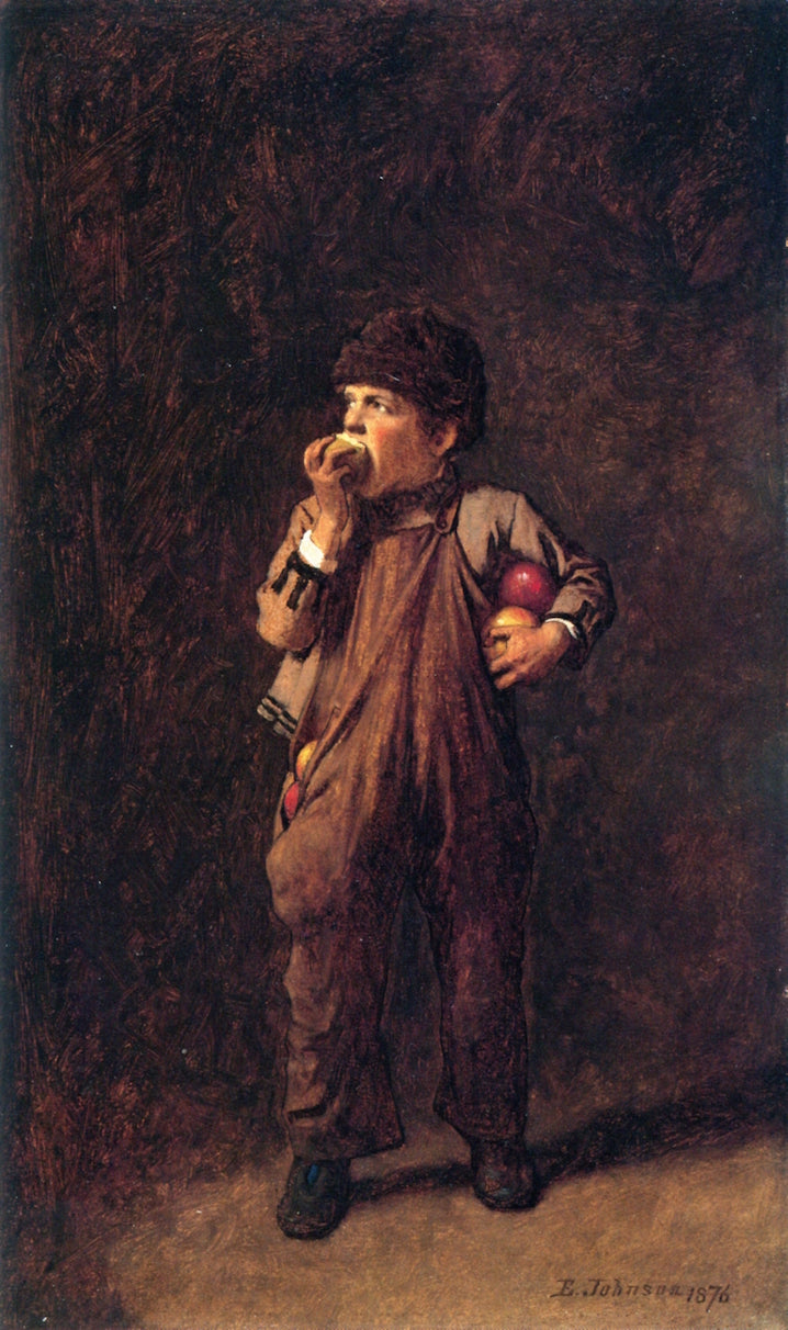 Back from the Orchard, vintage artwork by Eastman Johnson, 12x8" (A4) Poster