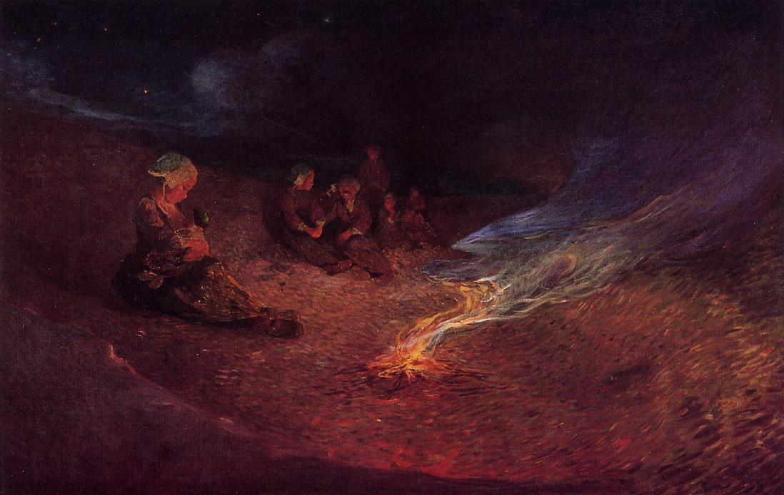Le Pouldu, Woman Breast Feeding on a Dune, vintage artwork by Ferdinand du Puigaudeau, 12x8" (A4) Poster