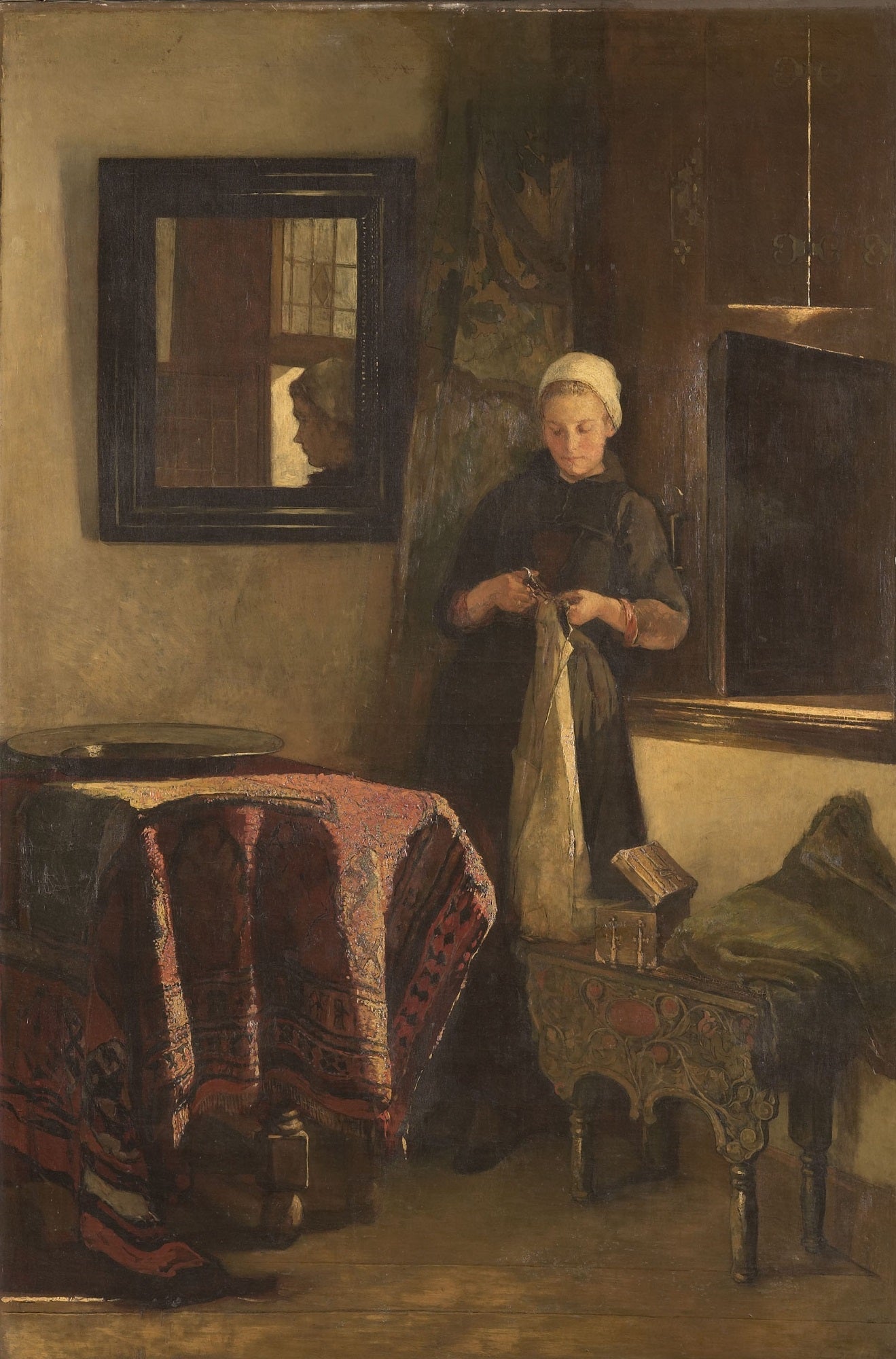 A Sunny Spot, vintage artwork by Christoffel Bisschop, 12x8" (A4) Poster