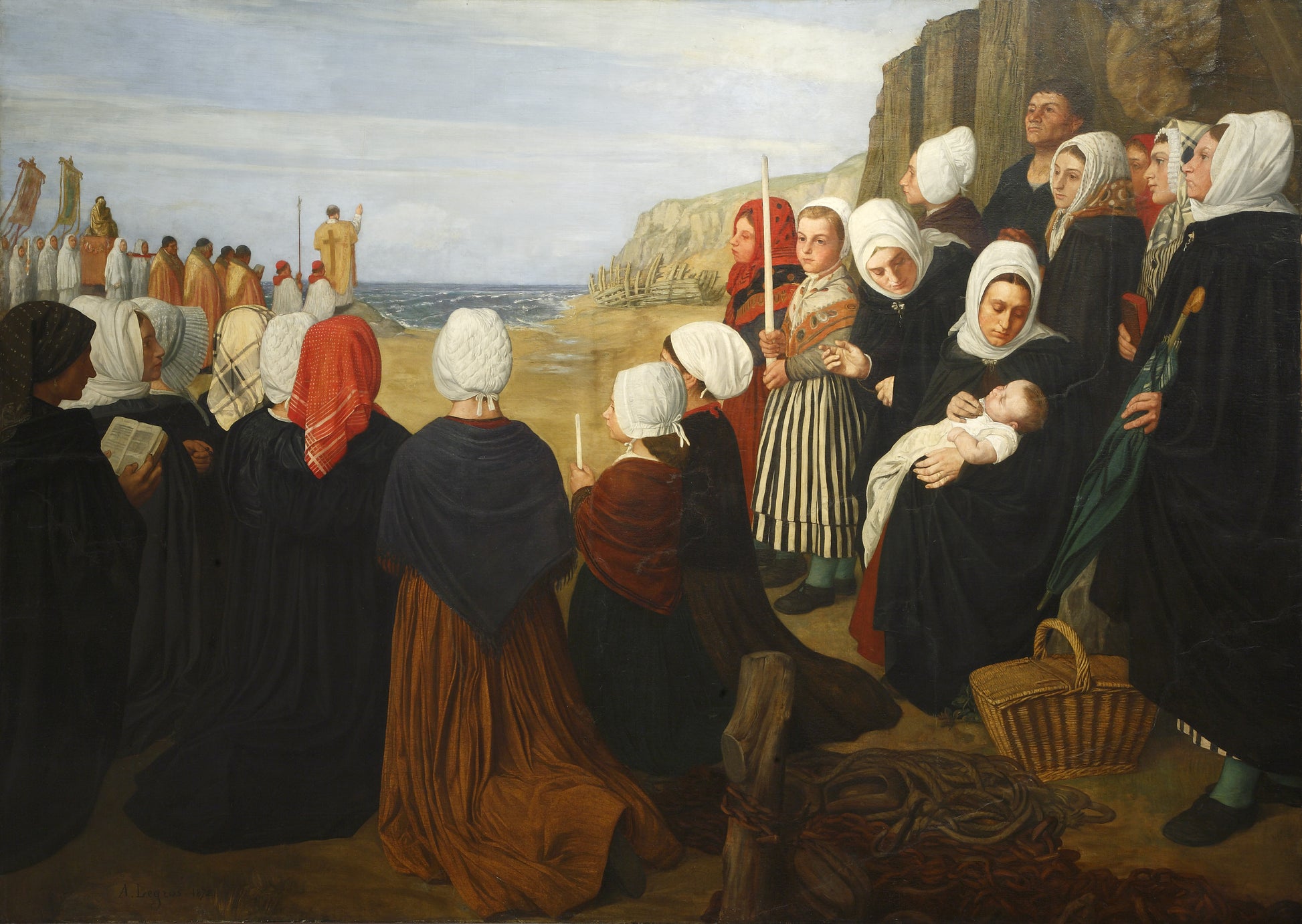 The Blessing of the Sea, vintage artwork by Alphonse Legros, 12x8" (A4) Poster