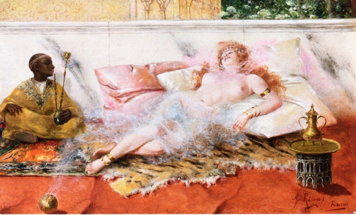 The Harem's Incense, vintage artwork by Antonio Rivas, 12x8" (A4) Poster