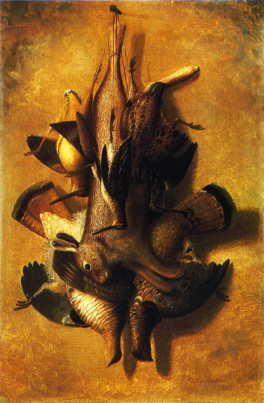 Still Life Dead Game, vintage artwork by Richard LaBarre Goodwin, 12x8" (A4) Poster