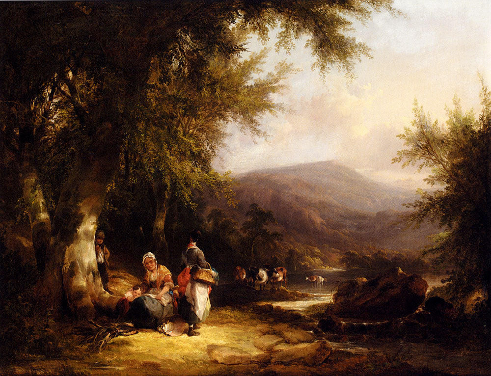 The End Of The Day, vintage artwork by William Shayer Snr, 12x8" (A4) Poster