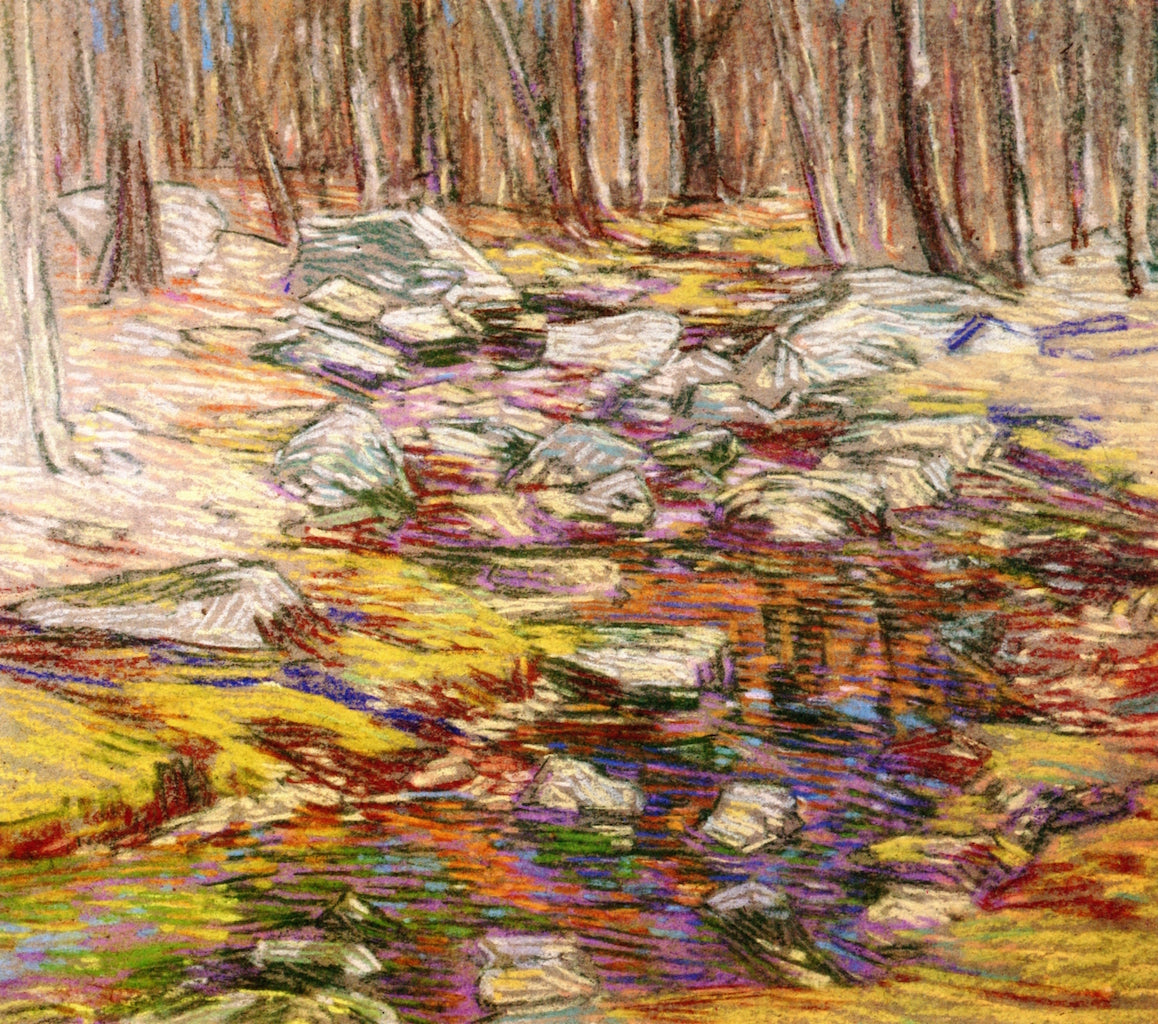 Babbling Brook, vintage artwork by Charles Salis Kaelin, 12x8" (A4) Poster