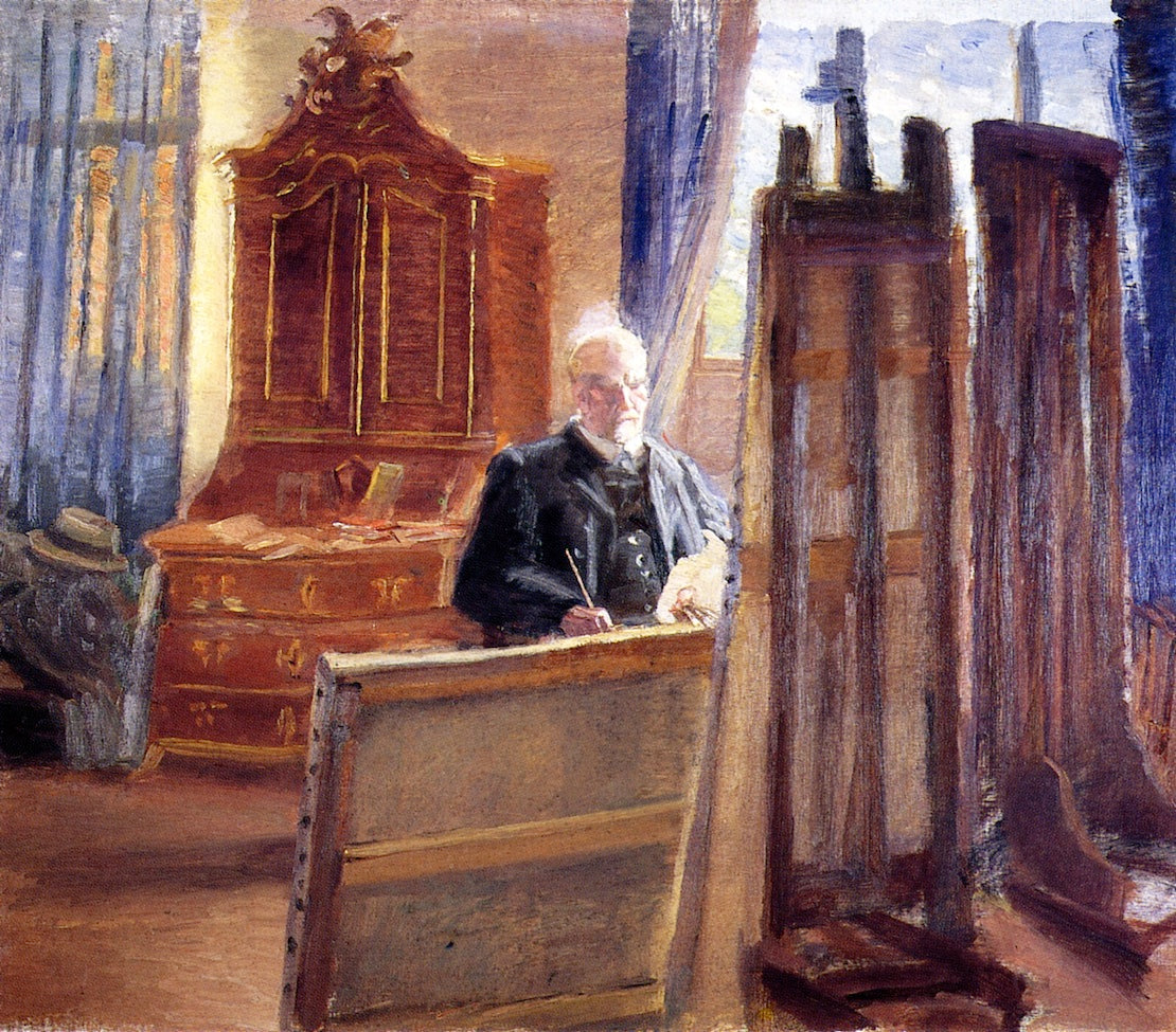 Michael Ancher Painting in His Studio by Anna Ancher,A3(16x12")Poster