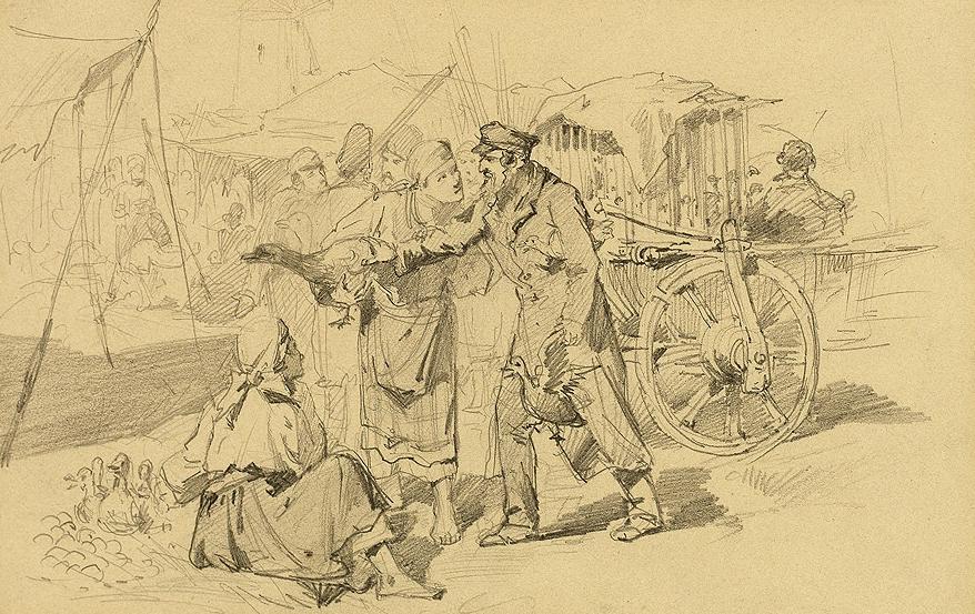 Rural Market in Russia by Franc Alekseevich Rubo,A3(16x12")Poster