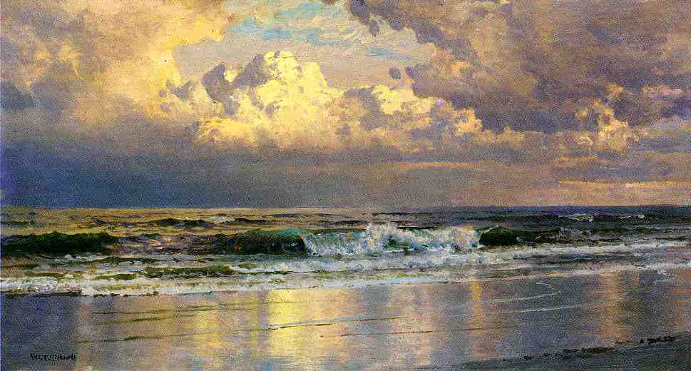Beach at Atlantic City, vintage artwork by William Trost Richards, 12x8" (A4) Poster