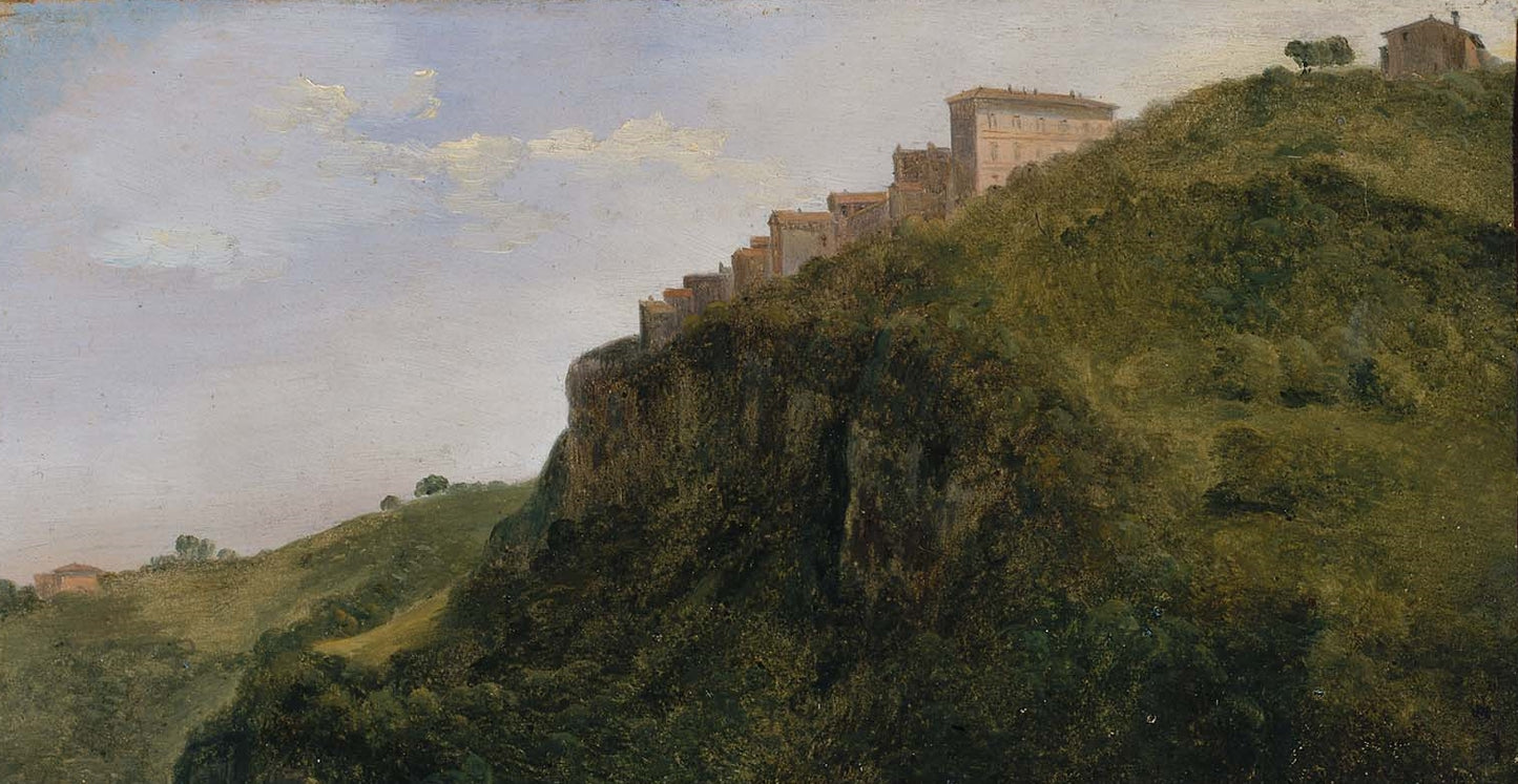 Italian Hill Town, vintage artwork by Jean-Achille Benouville, A3 (16x12") Poster Print