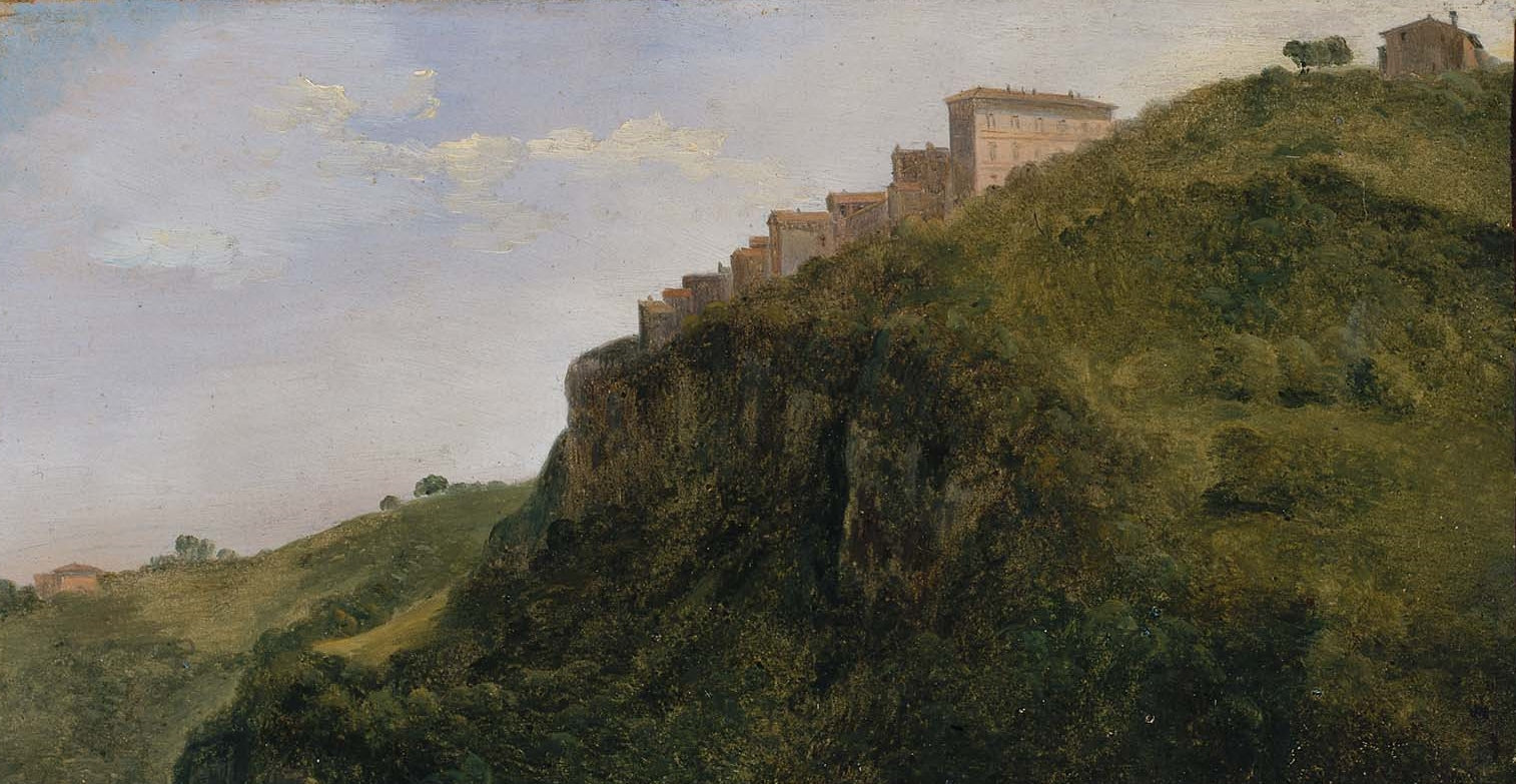 Italian Hill Town, vintage artwork by Jean-Achille Benouville, A3 (16x12") Poster Print