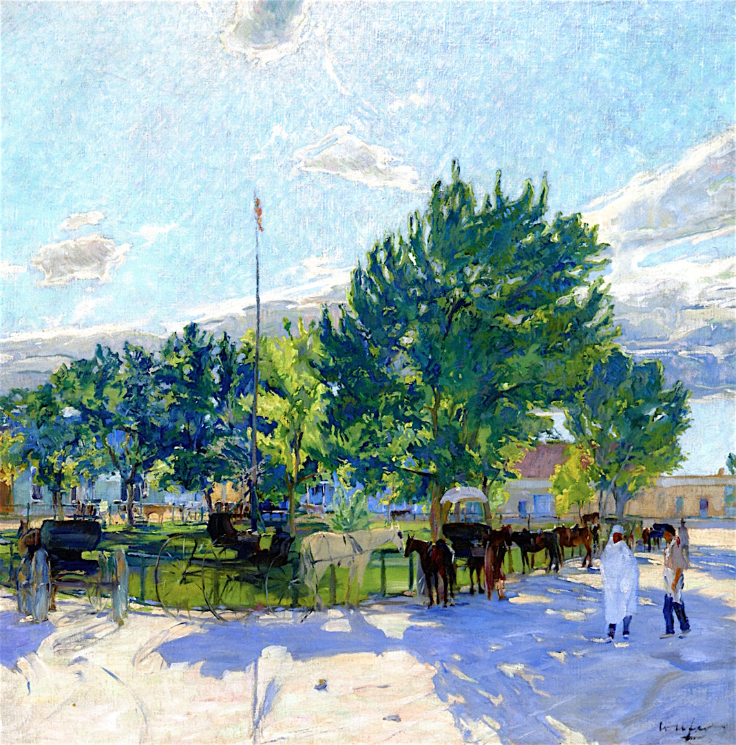 Taos Plaza, New Mexico by Walter Ufer,16x12(A3) Poster