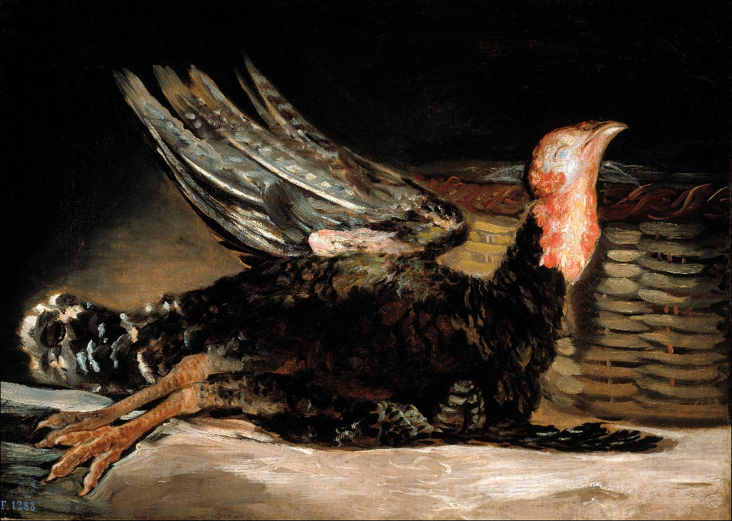 A Dead Turkey, vintage artwork by Francisco de Goya y Lucientes, 12x8" (A4) Poster