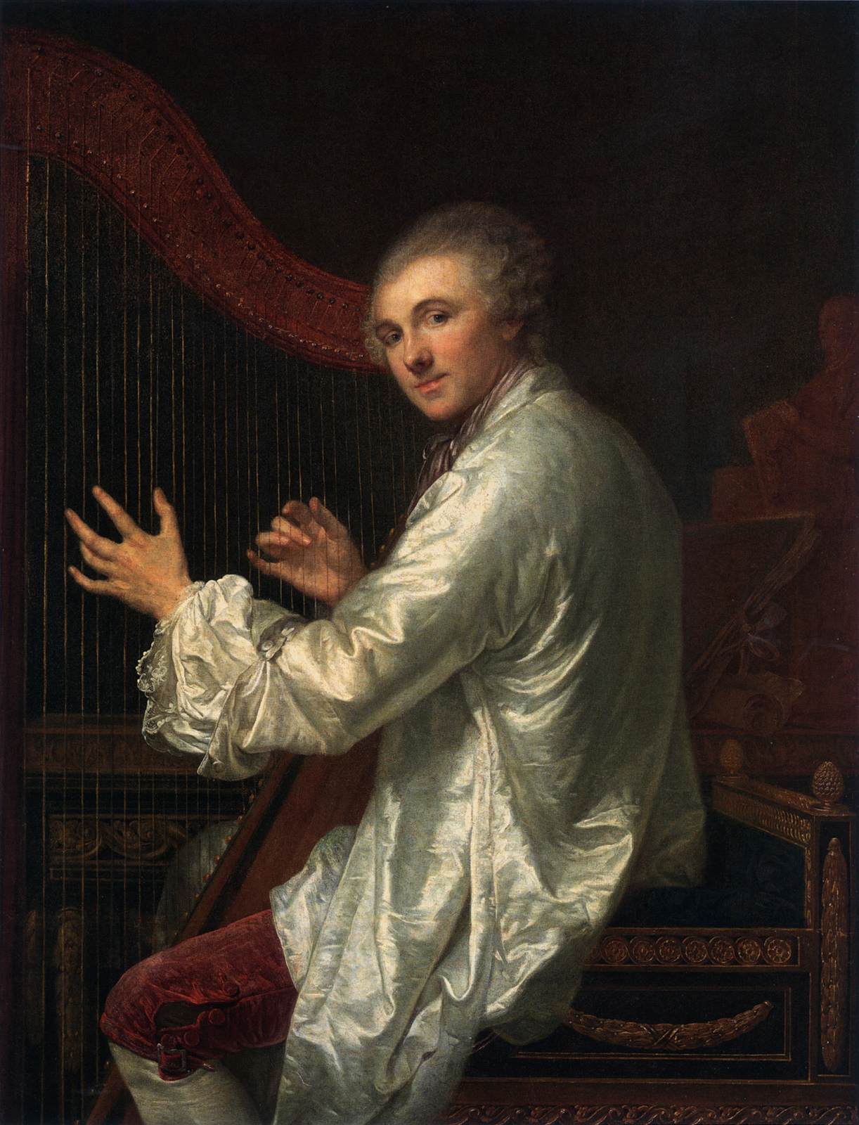 Ange Laurent de La Live de Jully, vintage artwork by Jean-Baptiste Greuze, 12x8" (A4) Poster