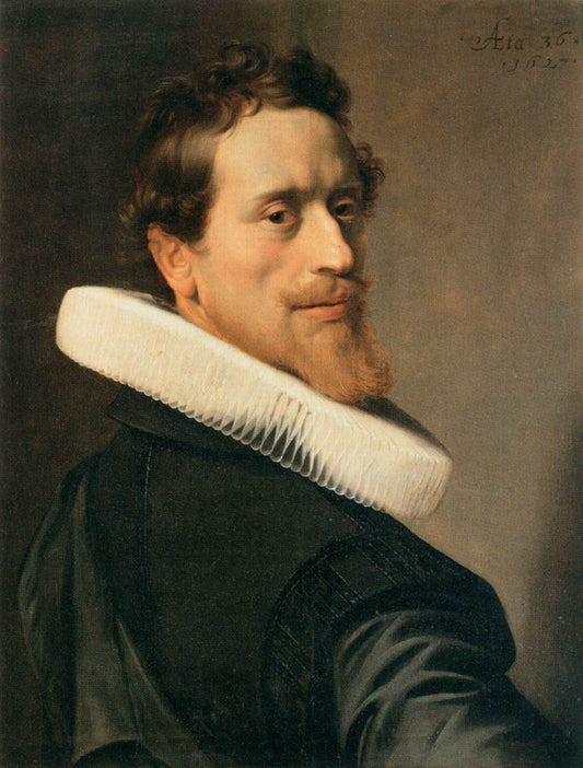 Self Portrait at the Age of Thirty-Six, vintage artwork by Nicolaes Eliasz. Pickenoy, 12x8" (A4) Poster