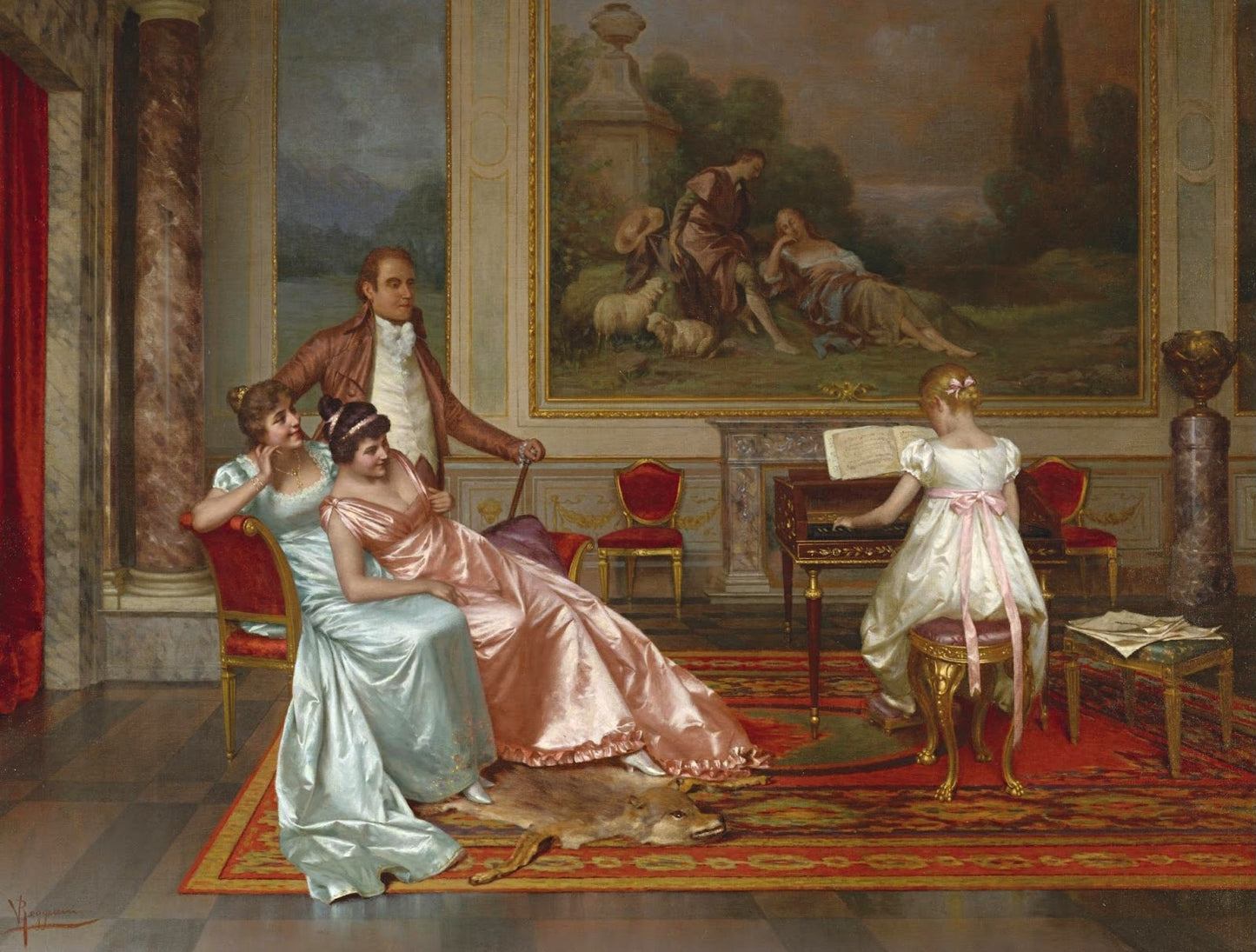 The Piano Recital by Vittorio Reggianini,A3(16x12")Poster