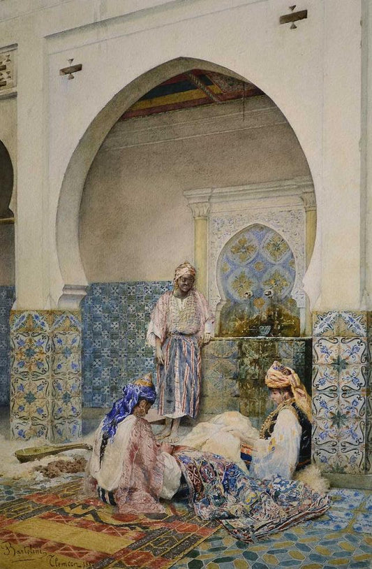The Carpet Makers, vintage artwork by Filippo Bartolini, 12x8" (A4) Poster