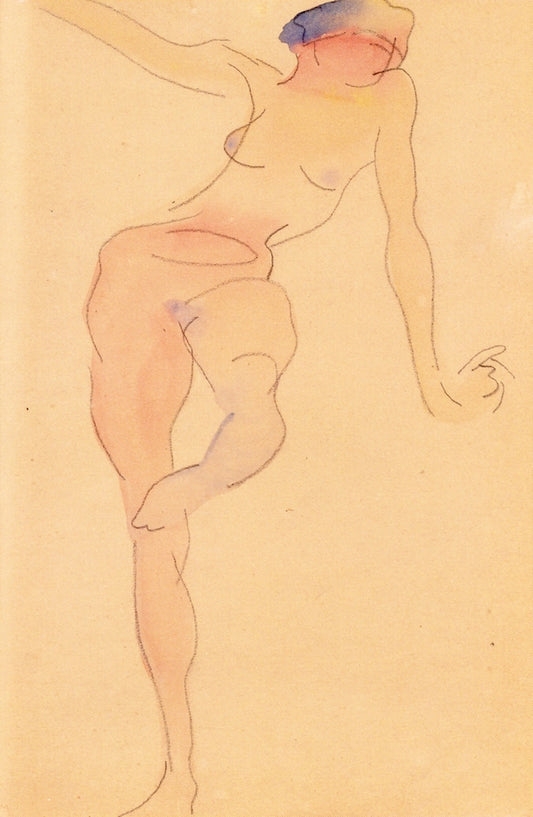 Female Nude Figure Number Five, vintage artwork by Charles Demuth, 12x8" (A4) Poster