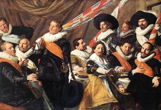 Banquet of the Officers of the St George Civic Guard Company, vintage artwork by Frans Hals, 12x8" (A4) Poster