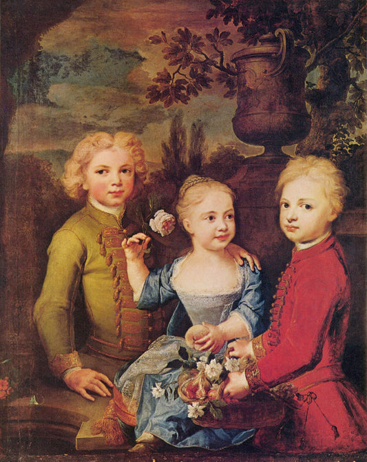 Three Children of Alderman Barthold Hinrich Brockes, vintage artwork by Balthasar Denner, 12x8" (A4) Poster
