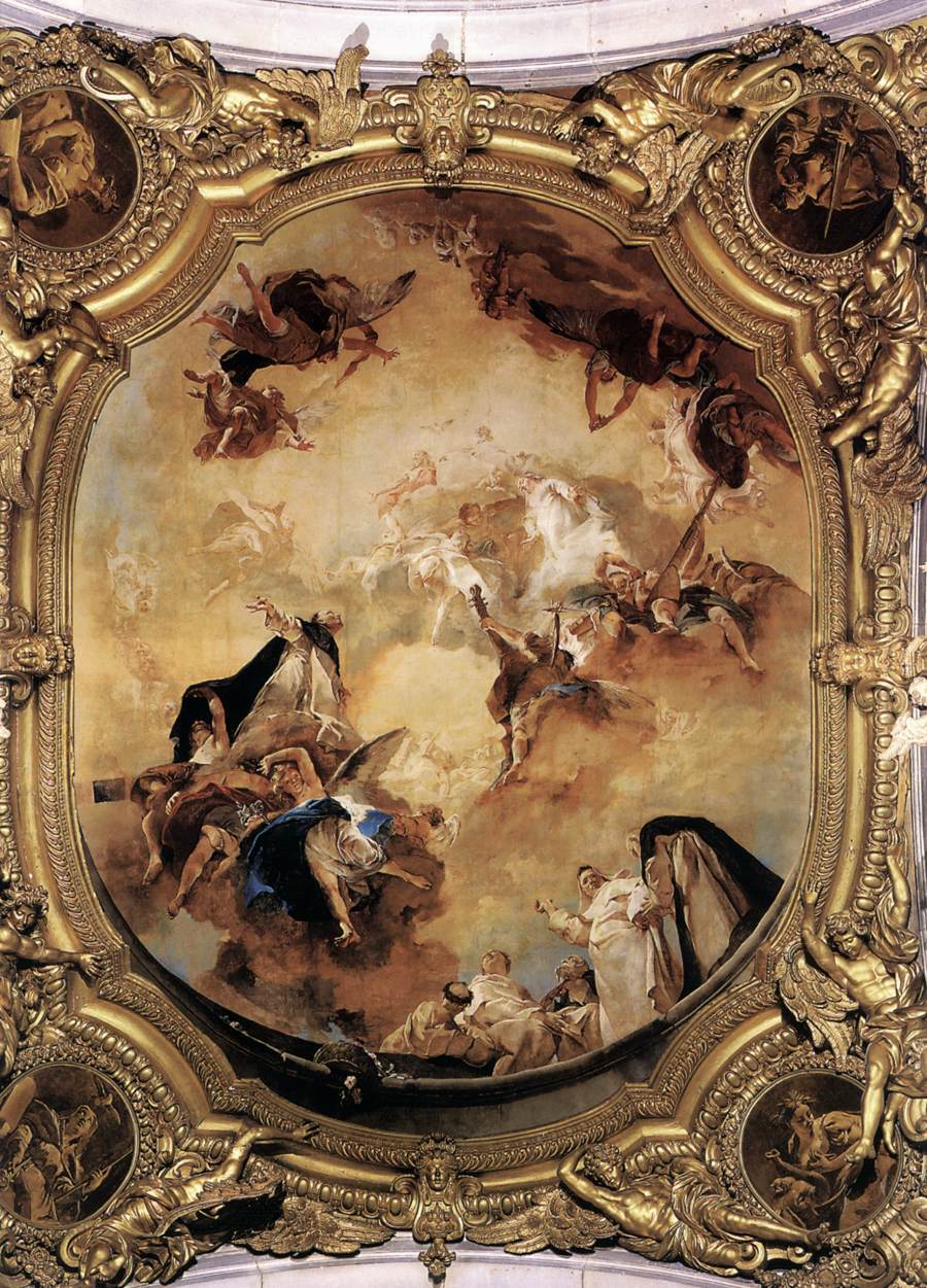 The Glory of Saint Dominic, vintage artwork by Giovanni Battista Piazzetta, 12x8" (A4) Poster