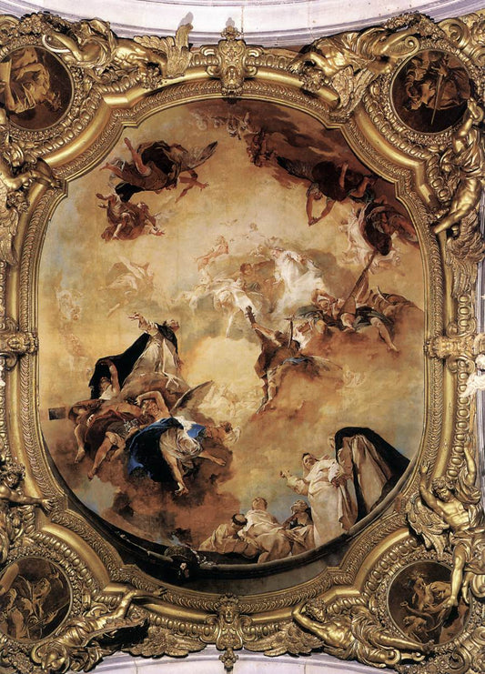 The Glory of Saint Dominic, vintage artwork by Giovanni Battista Piazzetta, 12x8" (A4) Poster