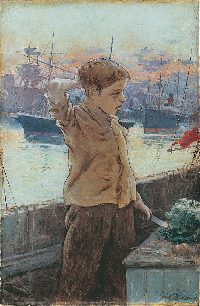 The Ship’s Boy, vintage artwork by Adolfo Guiard, 12x8" (A4) Poster