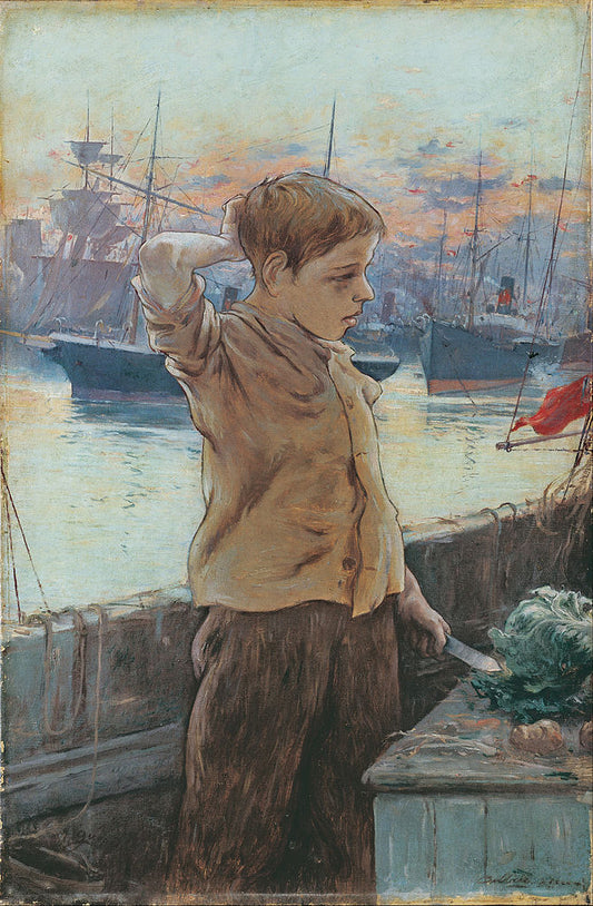 The Ship’s Boy, vintage artwork by Adolfo Guiard, 12x8" (A4) Poster