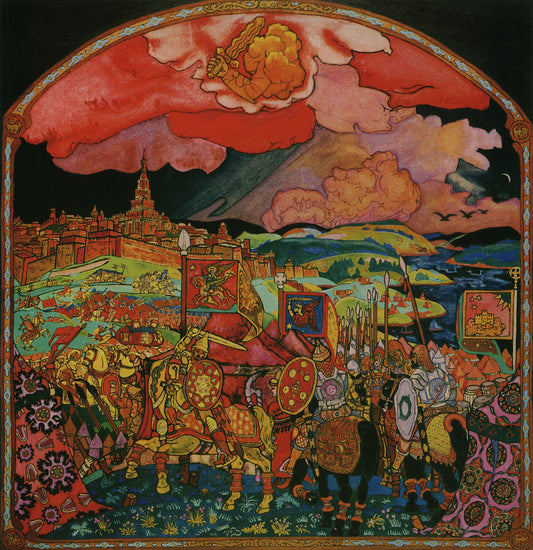 The Conquest of Kazan, vintage artwork by Nicholas Roerich, 12x8" (A4) Poster