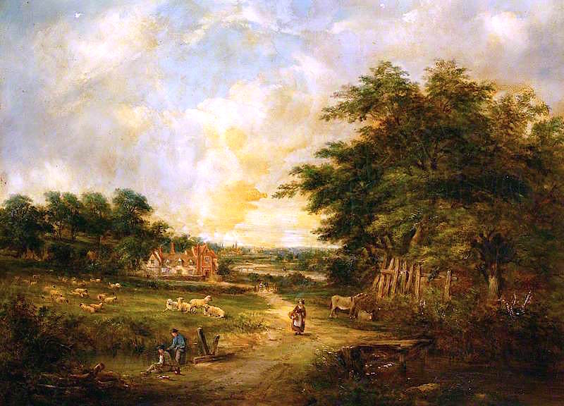 Old Gippeswyck Hall, Suffolk, vintage artwork by Robert Burrows, A3 (16x12") Poster Print