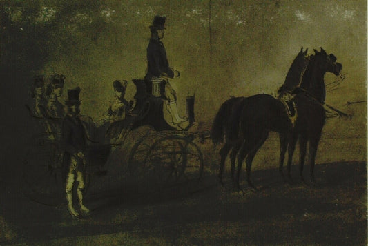 La promenade en voiture, vintage artwork by Constantin Guys, A3 (16x12") Poster Print