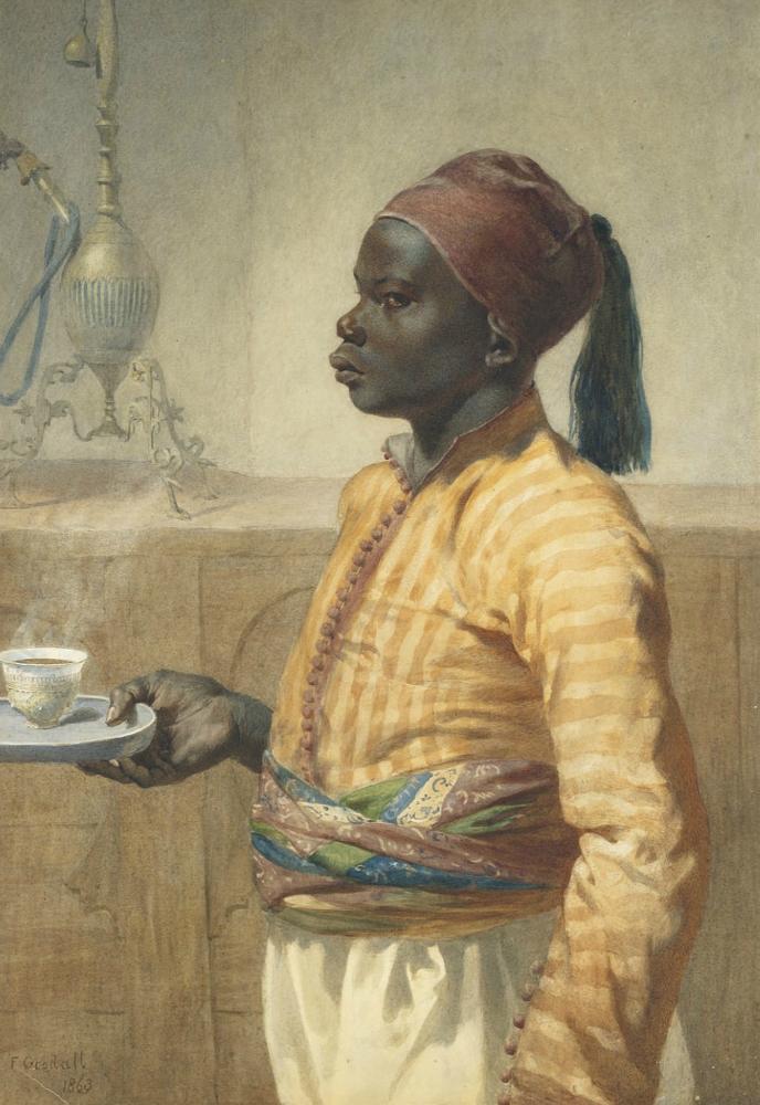 The Nubian Coffee Boy, vintage artwork by Frederick Goodall, A3 (16x12