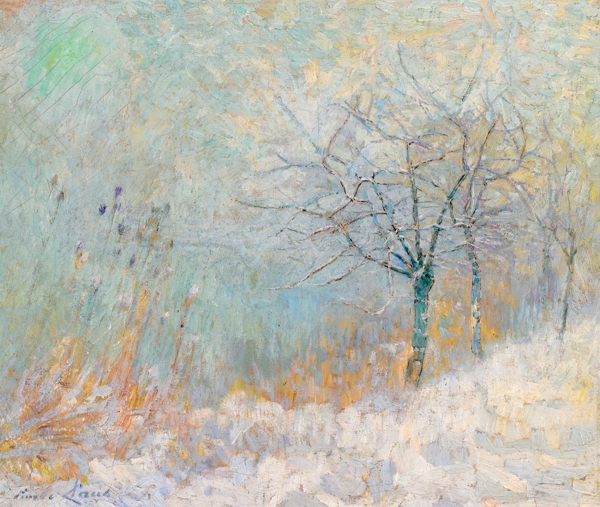 Morning Snow, vintage artwork by Emile Claus, 12x8" (A4) Poster
