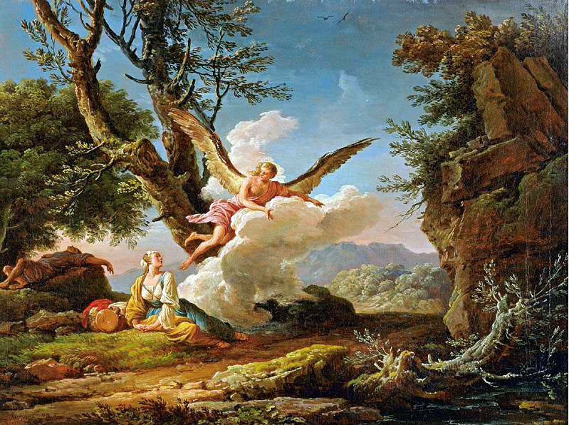 The Banishment of Hagar and Ismael, vintage artwork by Claude-Joseph Vernet, 12x8" (A4) Poster