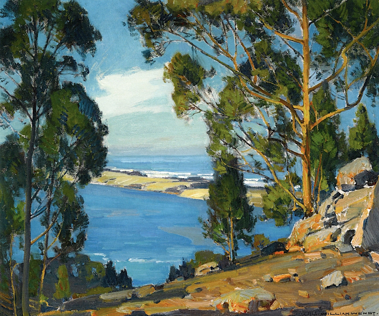 The Bay, The Bar, The Sea by William Wendt,A3(16x12")Poster
