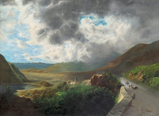 Gloomy Landscape, vintage artwork by Károly Telepy, 12x8" (A4) Poster