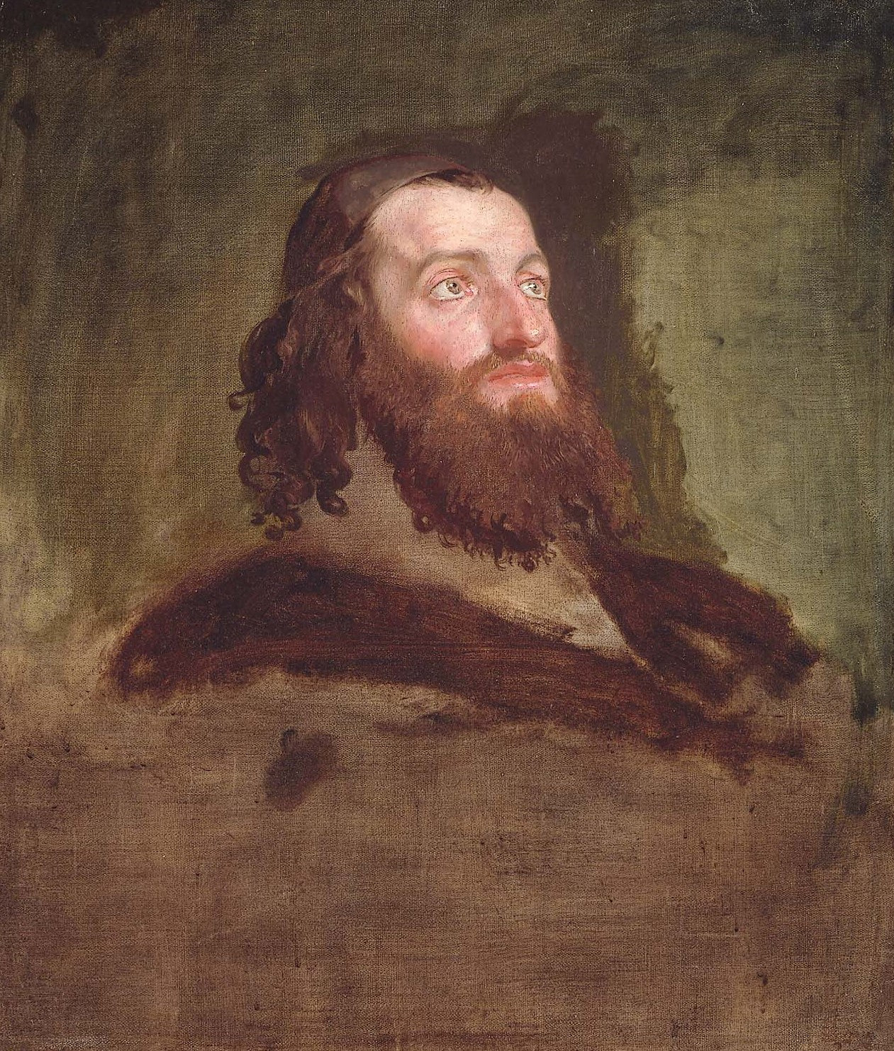 Head of a Jew, vintage artwork by Washington Allston, 12x8" (A4) Poster