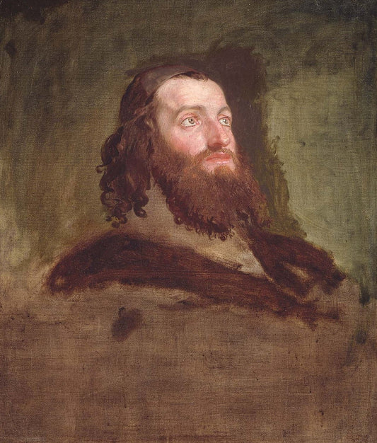 Head of a Jew, vintage artwork by Washington Allston, 12x8" (A4) Poster