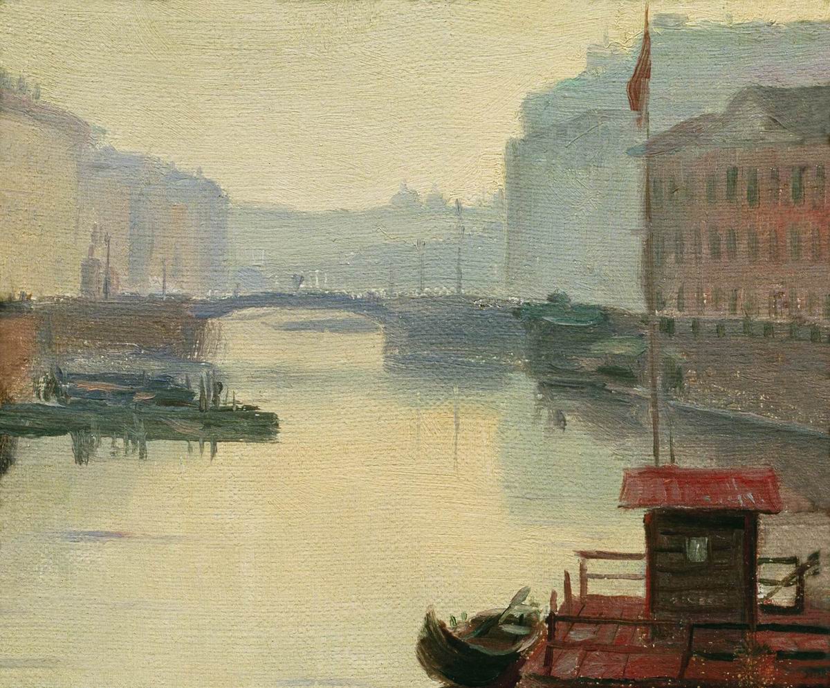 St. Petersburg, vintage artwork by Feodor Vasilyev, 12x8" (A4) Poster