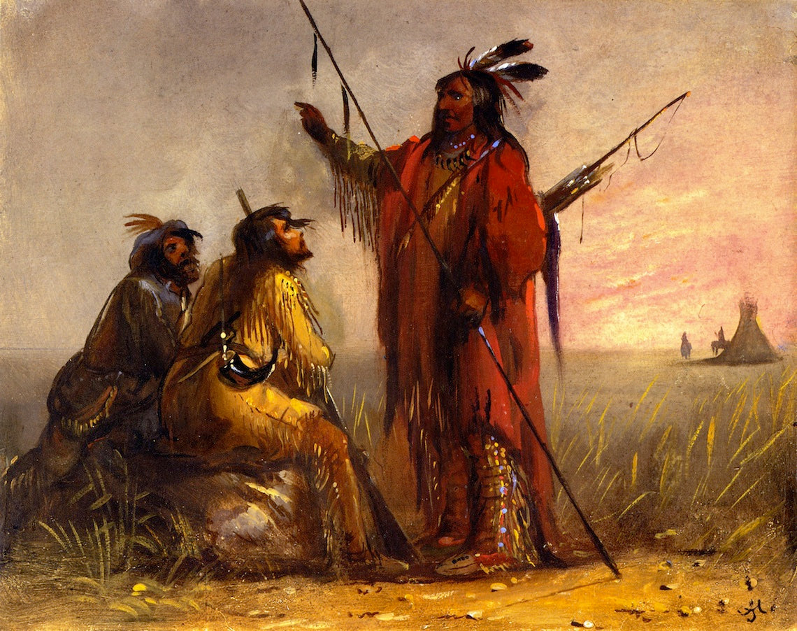The Indian Guide, vintage artwork by Alfred Jacob Miller, A3 (16x12") Poster Print