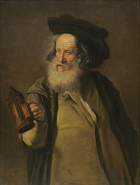 Diogenes, vintage artwork by Jacques des Rousseaux, 12x8" (A4) Poster