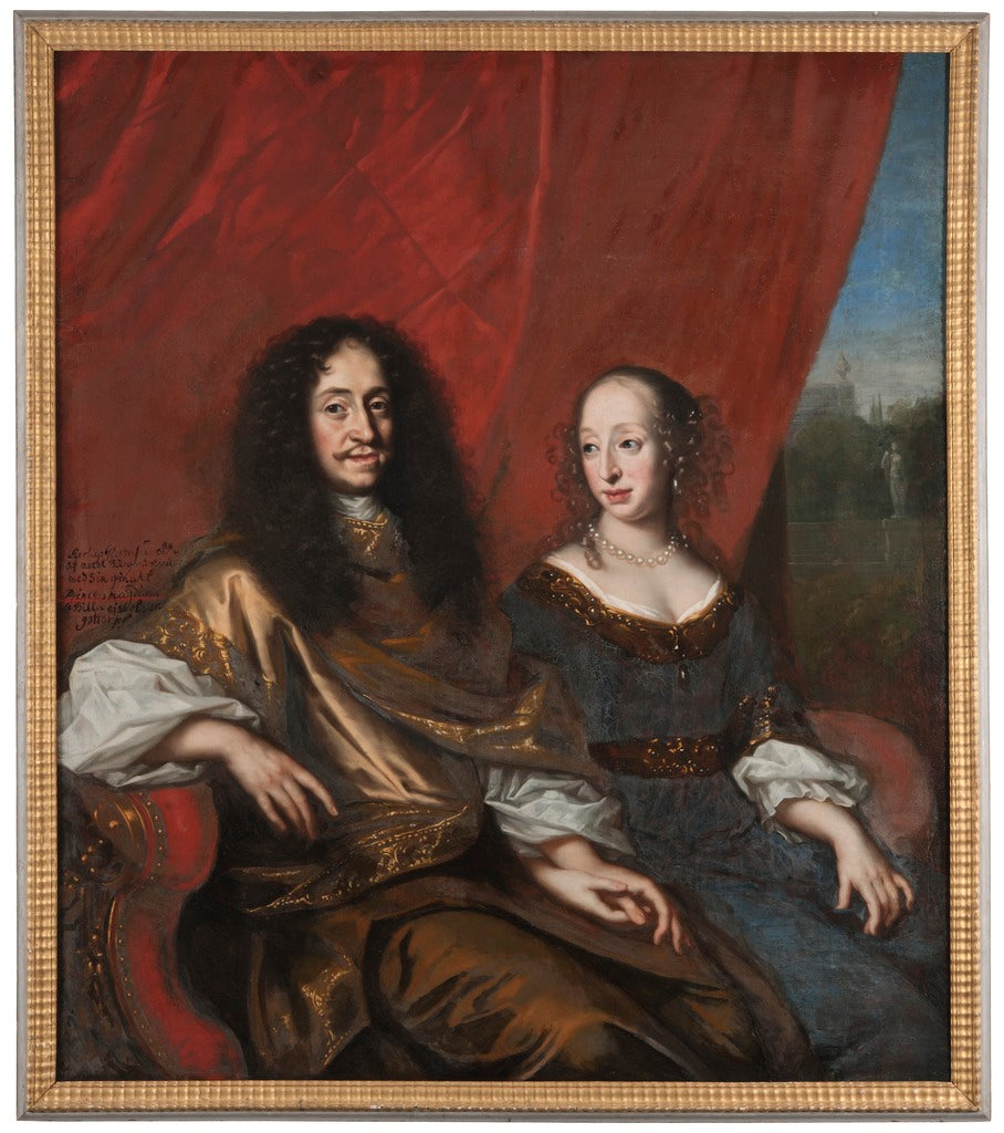 Gustaf Adolf, Duke of Mecklenburg-Güstrow, and Magdalena Sybil of Holstein, vintage artwork by David Klocker Ehrenstrahl, 12x8" (A4) Poster