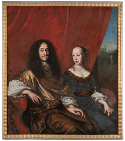 Gustaf Adolf, Duke of Mecklenburg-Güstrow, and Magdalena Sybil of Holstein, vintage artwork by David Klocker Ehrenstrahl, 12x8" (A4) Poster