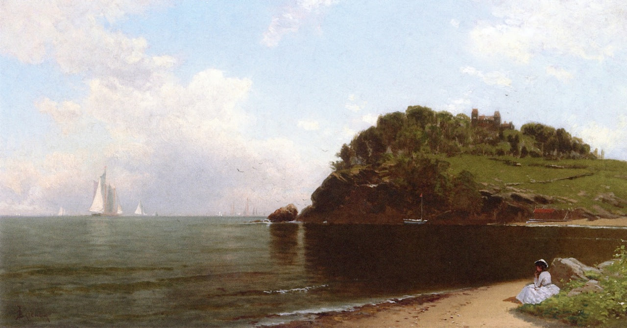Eagle Head, Manchester-by -the-Sea, vintage artwork by Alfred Thompson Bricher, 12x8" (A4) Poster