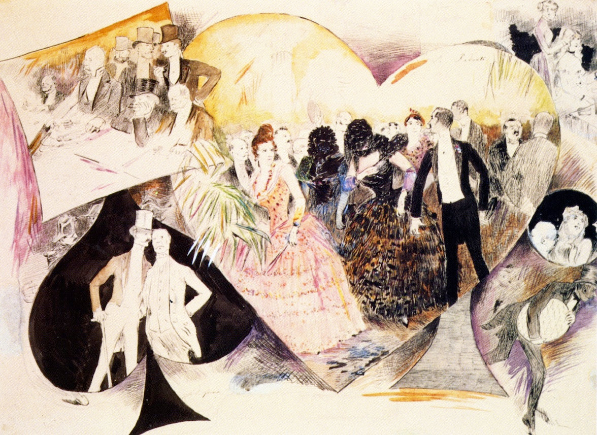 Scene of Society Life - The Casino by Jean-Louis Forain,A3(16x12")Poster