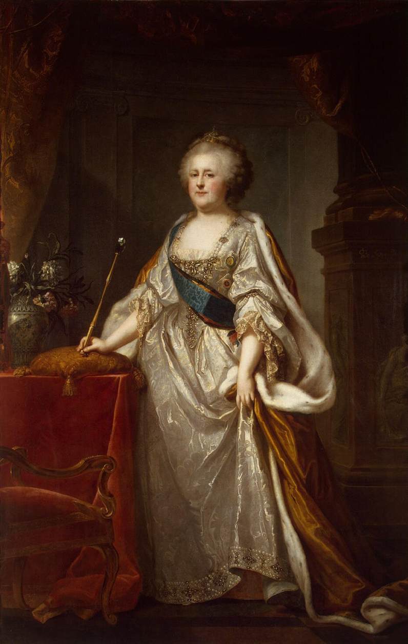 Portrait of Catherine II, vintage artwork by Johann Baptist Lampi the Elder, 12x8" (A4) Poster