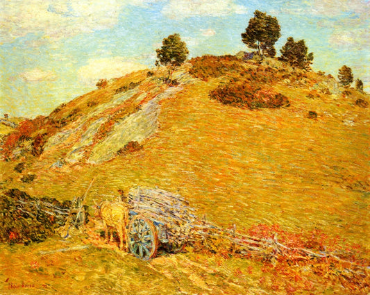 Bornero Hill, Old Lyme, Connecticut, vintage artwork by Childe Hassam, 12x8" (A4) Poster